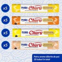 INABA Churu Varieties, Pui și Vită, cutie, tub recompense fără cereale pisici, (piure), 280g - 3
