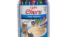 INABA Churu Varieties, Ton, găletușa, tub recompense fără cereale pisici, (piure), 700g