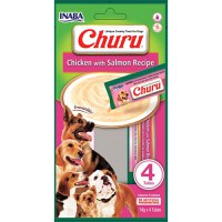 INABA Churu, XS-XL, Pui și Somon, punguță recompense fără cereale câini, (topping), 56g - 1