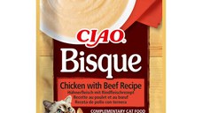 INABA Ciao Bisque, Pui și Vită, recompense fără cereale pisici, (piure) INABA Ciao Bisque, Pui și Vită, plic recompense fără cereale pisici, (piure), 40g