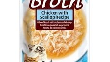 INABA Ciao Broth cu Pui si Scoici, Hrana Umeda Fara Cereale pentru Pisici, in Supa, 40 g