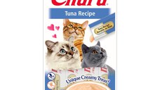 INABA CIAO Churu Piure, Ton, recompense lichide monoproteice fără cereale pisici, topping cremos, 14g x 4