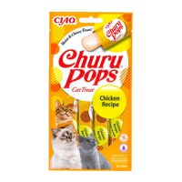 INABA CIAO Churu Pops, Pui, recompense lichide fără cereale pisici, topping pate, 15g x 4 - 4