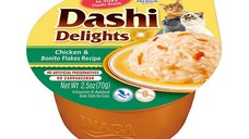 INABA Ciao Dashi, Pui și Fulgi de Bonito, bol hrană umedă fără cereale pisici, (în sos), 70g