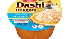 INABA Ciao Dashi, Pui și Scoici, bol hrană umedă fără cereale pisici, (în sos), 70g