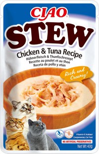 INABA Ciao Stew, Pui și Ton, plic hrană umedă fără cereale pisici, (în sos), 40g - 3