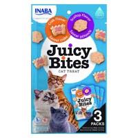 INABA Juicy Bites, Scoici și Crab, plic recompense fără cereale pisici, 33.9g - 1