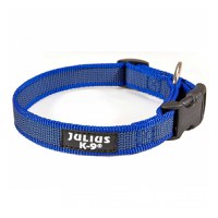 JULIUS-K9 Color & Gray, zgardă ajustabilă cu mâner câini, nylon, 25mm x 39-45cm, albastru - 1