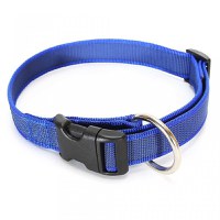 JULIUS-K9 Color & Gray, zgardă ajustabilă cu mâner câini, nylon, 25mm x 39-45cm, albastru - 2