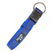 JULIUS-K9 Color & Gray, zgardă ajustabilă cu mâner câini, nylon, 25mm x 39-45cm, albastru - 3