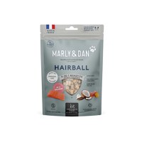 MARLY&DAN Hairball, Somon, punguță recompense funcționale fără cereale pisici sterilizate, limitarea ghemurilor de blană, 40g - 2