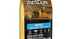 MEGLIUM Sensible, S-XL, Pește și Orez, hrană uscată câini, sistem digestiv, 14kg