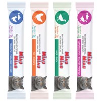 MIAU MIAU Creamy Snacks Mix Ton, Pui, Somon și Rață, recompense fără cereale pisici, (piure), 60g - 3
