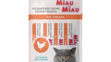 MIAU MIAU Creamy Snacks, Pui, recompense fără cereale pisici, (piure), 60g