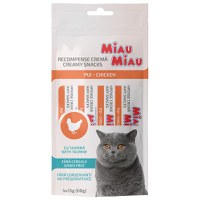 MIAU MIAU Creamy Snacks, Pui, recompense fără cereale pisici, (piure), 60g - 1