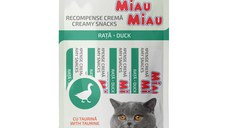 MIAU MIAU Creamy Snacks, Rață, recompense fără cereale pisici, (piure), 60g