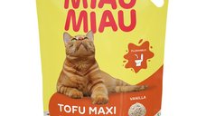 MIAU MIAU Tofu Maxi 15L - Așternut Igienic Ecologic pentru Pisici, Peleți Neaglomeranți, Vanilie