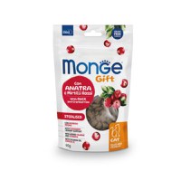 MONGE Gift Sterilised  Filled & Crunchy, Rață și Merișoare, punguță recompense funcționale fără cereale pisici sterilizate, 60g - 2