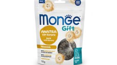 MONGE Gift Super M Training, XS-XL, Rață și Banane, punguță recompense funcționale fără cereale câini, 150g