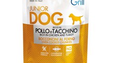 MONGE Grill Junior, XS-XL, Pui și Curcan, plic hrană umedă câini junior, (în suc propriu), 100g