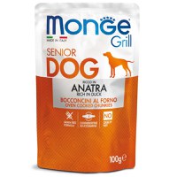 MONGE Grill Senior, XS-XL, Rață, plic hrană umedă câini senior, (în suc propriu), 100g - 2