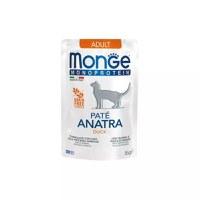 MONGE Monoprotein, Rață, plic hrană umedă monoproteică fără cereale pisici, (pate), 85g - 2