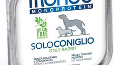 MONGE Monoprotein, XS-XL, Iepure, tăviță hrană umedă monoproteică fără cereale câini, (pate), 150g