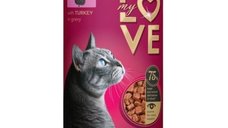 MY LOVE Curcan pentru Pisici, Conserva Hrană Umedă în Sos, 415g