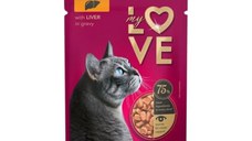 MY LOVE, Ficat, plic hrană umedă pisici, (în sos), 85g