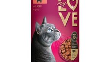MY LOVE, Vită, conservă hrană umedă pisici, (în sos), 415g