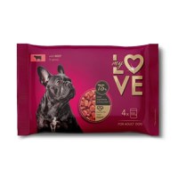 MY LOVE, XS-XL, Vită, plic hrană umedă câini, (în sos), multipack, 100g x 4buc - 2
