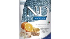 N&D Ocean Adult Medium/Maxi, M-XL, Cod și Protocală, hrană uscată fără cereale câini, 12kg