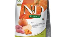 N&D Pumpkin Adult Mini XS-S, Mistreț si Măr, hrana uscata fara cereale pentru caini, 7kg
