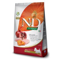 N&D Pumpkin Adult Mini, XS-S, Pui și Rodie, hrană uscată fără cereale câini, 7kg - 1