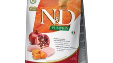 N&D Pumpkin Adult Mini, XS-S, Pui și Rodie, hrană uscată fără cereale câini, 7kg