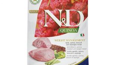 N&D Quinoa Controlul Greutatii, Miel, hrană uscată fără cereale pisici, obezitate, 1.5kg