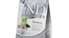 N&D White & Brown Adult Mini, XS-S, Biban și Spirulină, hrană uscată monoproteică fără cereale câini, piele & blană, 2kg