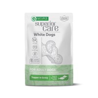 NATURES PROTECTION Superior Care White Dogs, XS-XL, Ton și Pește alb, plic hrană umedă câini, (topping), 70g - 2