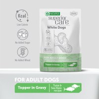 NATURES PROTECTION Superior Care White Dogs, XS-XL, Ton și Pește alb, plic hrană umedă câini, (topping), 70g - 5