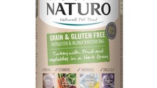 NATURO Grain Free, XS-L, Curcan și Legume, conservă hrană umedă fără cereale câini, (în sos), 390g