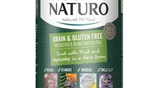 NATURO Grain Free, XS-L, Rață și Legume, conservă hrană umedă fără cereale câini, (în sos), 390g