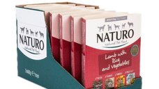 NATURO Low Grain Miel si Legume pentru Câini, Tăviță Umidă cu Conținut Redus de Cereale, 400g