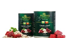 NUEVO Conserve Umidă pentru Câini Senior cu Miel, Vită și Fulgi de Ovăz, 400g, XS-XL