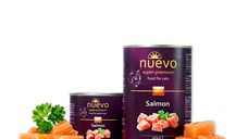 NUEVO, Somon, conservă hrană umedă fără cereale pisici, (pate), 400g