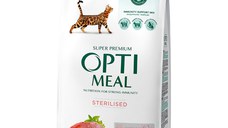 OPTIMEAL Sterilised, Vită cu Sorg, hrană uscată pisici sterilizate OPTIMEAL Sterilised, Vită, hrană uscată pisici sterilizate, 1.5kg