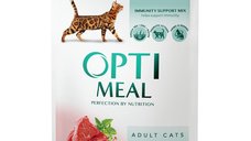 OPTIMEAL Vită cu Merișoare - Hrană Umedă pentru Pisici în Sos, 85g