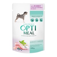 OPTIMEAL, XS-XL, Iepure și afine, plic hrană umedă câini, (în sos), 100g - 1
