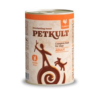 PETKULT Grain Free Adult, Curcan, conservă hrană umedă fără cereale câini, 400g - 1