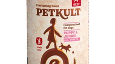 PETKULT Grain Free Junior, Vită, conservă hrană umedă fără cereale câini junior, 400g