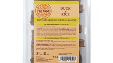 PETKULT Hypoallergenic Dental Snacks, Rată şi Orez, recompensă câini, 21buc
